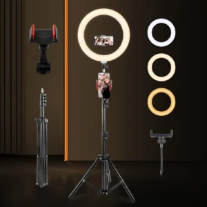LED Ring Light, Tripod and Flexible Phone Stand